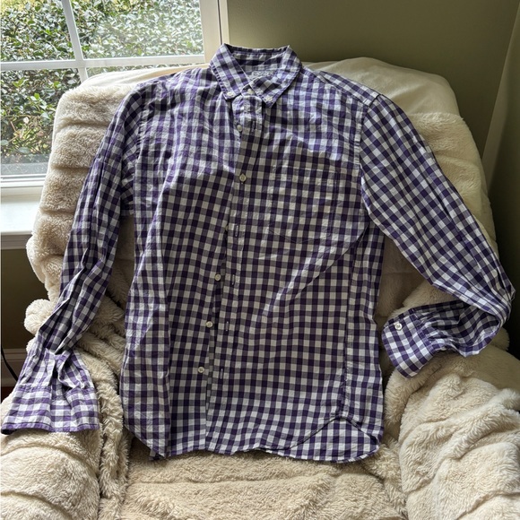 Purple Checkered Men's Shirt - JCrew - Picture 1 of 3